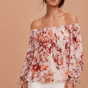 Aritzia Wilfred Talence Floral Off Shoulder Blouse Camille NWOT Retail $120 XS